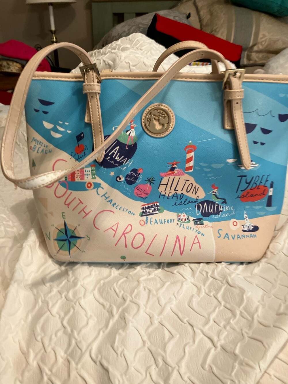 Spartina 449 Sea Islands South Carolina Map Tote Bag